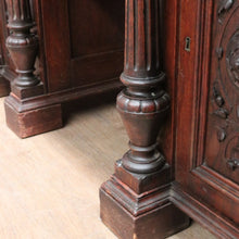 Load image into Gallery viewer, x SOLD Antique French Oak Twin Pedestal Office Desk, Three Drawer Desk with Drawers and Brass Handles. B12173