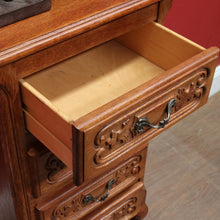 Load image into Gallery viewer, French Oak Four Drawer Chest Cabriole Legs Brass Handles Vintage. B12997