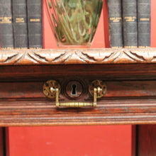 Load image into Gallery viewer, x SOLD Antique French Oak Twin Pedestal Office Desk, Three Drawer Desk with Drawers and Brass Handles. B12173