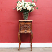 Load image into Gallery viewer, Antique French Walnut Bedside Table with Marble Top B12998