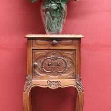 Load image into Gallery viewer, Antique French Walnut Bedside Table with Marble Top B12998