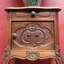 Load image into Gallery viewer, Antique French Walnut Bedside Table with Marble Top B12998