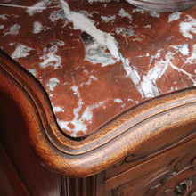 Load image into Gallery viewer, Antique French Walnut Bedside Table with Marble Top B12998