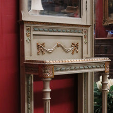 Load image into Gallery viewer, x SOLD Antique Hand-painted French Grey and Gilt Tri-Mirror Hall Stand, Bevelled Mirror. B12138