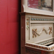 Load image into Gallery viewer, x SOLD Antique Hand-painted French Grey and Gilt Tri-Mirror Hall Stand, Bevelled Mirror. B12138