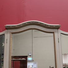 Load image into Gallery viewer, x SOLD Antique Hand-painted French Grey and Gilt Tri-Mirror Hall Stand, Bevelled Mirror. B12138