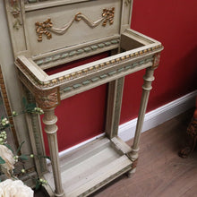 Load image into Gallery viewer, x SOLD Antique Hand-painted French Grey and Gilt Tri-Mirror Hall Stand, Bevelled Mirror. B12138