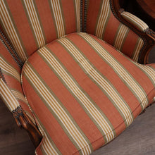 Load image into Gallery viewer, x SOLD Antique French Armchair, Cherrywood and Fabric, Wing Back Chair, Feather/Down Cushion. B12111