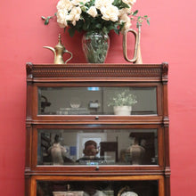 Load image into Gallery viewer, x SOLD Globe Wernicke Barrister Bookcase – 3 Sections, Drawer, Brass Bound. B12544