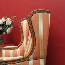 Load image into Gallery viewer, x SOLD Antique French Armchair, Cherrywood and Fabric, Wing Back Chair, Feather/Down Cushion. B12112