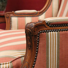 Load image into Gallery viewer, x SOLD Antique French Armchair, Cherrywood and Fabric, Wing Back Chair, Feather/Down Cushion. B12112