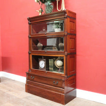 Load image into Gallery viewer, x SOLD Globe Wernicke Barrister Bookcase – 3 Sections, Drawer, Brass Bound. B12544