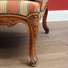 Load image into Gallery viewer, x SOLD Antique French Armchair, Cherrywood and Fabric, Wing Back Chair, Feather/Down Cushion. B12112