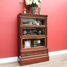Load image into Gallery viewer, x SOLD Globe Wernicke Barrister Bookcase – 3 Sections, Drawer, Brass Bound. B12544