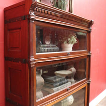Load image into Gallery viewer, x SOLD Globe Wernicke Barrister Bookcase – 3 Sections, Drawer, Brass Bound. B12544