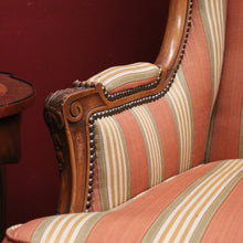 Load image into Gallery viewer, x SOLD Antique French Armchair, Cherrywood and Fabric, Wing Back Chair, Feather/Down Cushion. B12112