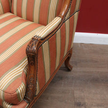 Load image into Gallery viewer, x SOLD Antique French Armchair, Cherrywood and Fabric, Wing Back Chair, Feather/Down Cushion. B12112