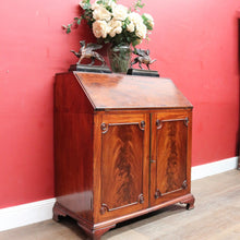 Load image into Gallery viewer, Antique English Mahogany Drop Front Bureau Desk Cupboard c1870. B12983