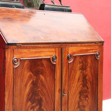 Load image into Gallery viewer, Antique English Mahogany Drop Front Bureau Desk Cupboard c1870. B12983
