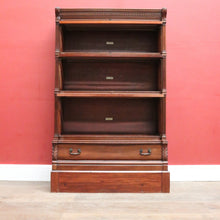 Load image into Gallery viewer, x SOLD Globe Wernicke Barrister Bookcase – 3 Sections, Drawer, Brass Bound. B12544