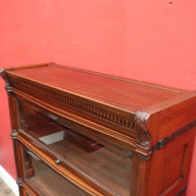 Load image into Gallery viewer, x SOLD Globe Wernicke Barrister Bookcase – 3 Sections, Drawer, Brass Bound. B12544