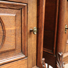 Load image into Gallery viewer, x SOLD Antique French Oak and Marble Top Bedside Cabinets or Lamp Tables. B12085