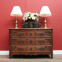 Load image into Gallery viewer, x SOLD Antique French Oak Chest of Drawers or Three-Drawer Hall or Entry Cupboard. B12137