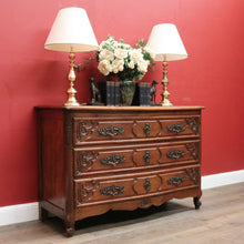 Load image into Gallery viewer, x SOLD Antique French Oak Chest of Drawers or Three-Drawer Hall or Entry Cupboard. B12137