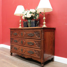 Load image into Gallery viewer, x SOLD Antique French Oak Chest of Drawers or Three-Drawer Hall or Entry Cupboard. B12137