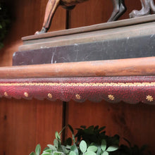 Load image into Gallery viewer, Antique Pine Bookcase Glass Doors Drawers, Leather Fronted Shelves. B12980