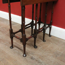 Load image into Gallery viewer, Antique English Mahogany Gate-Leg Table – Turned Bamboo-Inspired Legs. B12580
