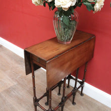 Load image into Gallery viewer, Antique English Mahogany Gate-Leg Table – Turned Bamboo-Inspired Legs. B12580
