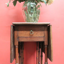 Load image into Gallery viewer, Antique English Mahogany Gate-Leg Table – Turned Bamboo-Inspired Legs. B12580