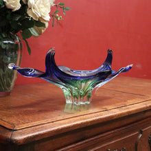 Load image into Gallery viewer, Mid-Century St Lambert Blue / Green Vase - Retro, Vintage, Fruit Bowl, Murano-Style. B12166