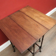 Load image into Gallery viewer, Antique English Mahogany Gate-Leg Table – Turned Bamboo-Inspired Legs. B12580