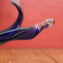 Load image into Gallery viewer, Mid-Century St Lambert Blue / Green Vase - Retro, Vintage, Fruit Bowl, Murano-Style. B12166