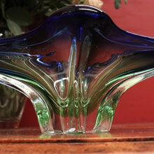 Load image into Gallery viewer, Mid-Century St Lambert Blue / Green Vase - Retro, Vintage, Fruit Bowl, Murano-Style. B12166