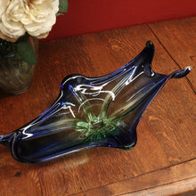 Load image into Gallery viewer, Mid-Century St Lambert Blue / Green Vase - Retro, Vintage, Fruit Bowl, Murano-Style. B12166
