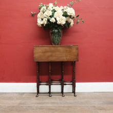 Load image into Gallery viewer, Antique English Mahogany Gate-Leg Table – Turned Bamboo-Inspired Legs. B12580