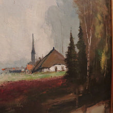 Load image into Gallery viewer, x SOLD Antique Dutch Framed Oil on Canvas, Country Farmhouse Village Scene. B11674