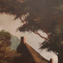 Load image into Gallery viewer, x SOLD Antique Dutch Framed Oil on Canvas, Country Farmhouse Village Scene. B11674