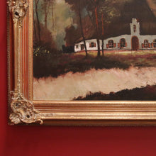 Load image into Gallery viewer, x SOLD Antique Dutch Framed Oil on Canvas, Country Farmhouse Village Scene. B11674