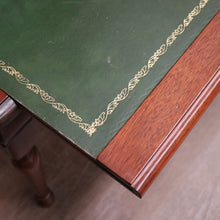 Load image into Gallery viewer, Antique Mid-Century Mahogany Writing Desk – Gilt Leather, File Drawer, Pull-Out Surface. B12572