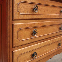 Load image into Gallery viewer, Vintage French Oak 3 Drawer Chest of Drawers with Brass Handles c1940 B12830