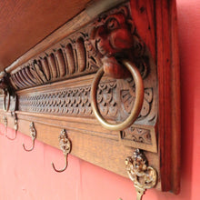 Load image into Gallery viewer, x SOLD A Large and Grand French Oak and Brass Coat Rack, for hats, coats, Scarves. B12039