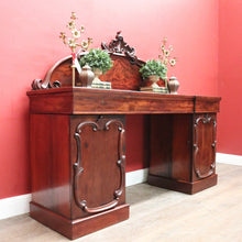 Load image into Gallery viewer, X Sold Antique Australian Twin Pedestal Sideboard – Cedar & Mahogany with Cellarette Drawer. B12578
