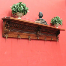 Load image into Gallery viewer, x SOLD A Large and Grand French Oak and Brass Coat Rack, for hats, coats, Scarves. B12039