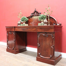 Load image into Gallery viewer, X Sold Antique Australian Twin Pedestal Sideboard – Cedar & Mahogany with Cellarette Drawer. B12578