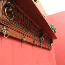 Load image into Gallery viewer, x SOLD A Large and Grand French Oak and Brass Coat Rack, for hats, coats, Scarves. B12039