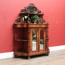 Load image into Gallery viewer, x SOLD Antique English Burr Walnut Hall Cabinet or Entry / Dining Room Display Cupboard. 12180